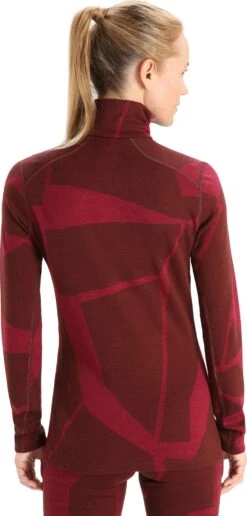 Icebreaker 250 Vertex Fractured Landscapes LS Half Zip Base Layer - Women's|-|Couche De Base à Demi-glissière Et Manches Longues Fractured Landscapes De 250 Vertex - Femme -Icebreaker ICE IB0A59KK 7E 7EBack 20Espresso 20 20Cherry 20 20J