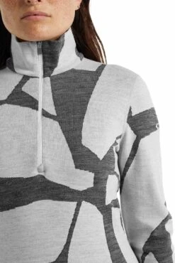 Icebreaker 250 Vertex Fractured Landscapes LS Half Zip Base Layer - Women's|-|Couche De Base à Demi-glissière Et Manches Longues Fractured Landscapes De 250 Vertex - Femme -Icebreaker ICE IB0A59KK 7E 7EDetail 20Snow