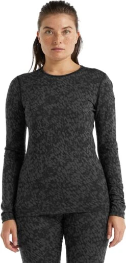 Icebreaker 200 Oasis Forest Shadows LS Crewe Baselayer - Women's|-|Couche De Base à Manches Longues Forest Shadows De 200 Oasis - Femme -Icebreaker ICE IB0A59KR 7E 7EFront 20Black