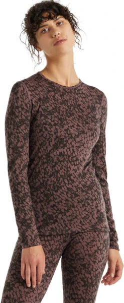 Icebreaker 200 Oasis Forest Shadows LS Crewe Baselayer - Women's|-|Couche De Base à Manches Longues Forest Shadows De 200 Oasis - Femme -Icebreaker ICE IB0A59KR 7E 7EFront 20Mink