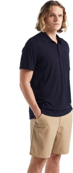 Icebreaker Merino Tech Lite II Short Sleeve Polo - Men's|-|Polo Tech Lite II En Laine Mérinos - Homme -Icebreaker ICE IB0A59LC 7E 7EDetail2 20Midnight 20Navy
