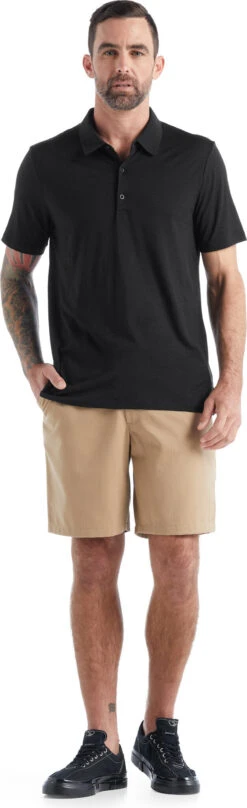 Icebreaker Merino Tech Lite II Short Sleeve Polo - Men's|-|Polo Tech Lite II En Laine Mérinos - Homme -Icebreaker ICE IB0A59LC 7E 7EDetail4 20Black