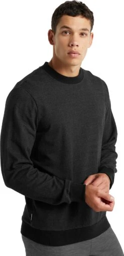 Icebreaker Central LS Sweatshirt - Men's|-|Chandail à Capuchon à Manches Longues Central - Homme -Icebreaker ICE IB0A59LG 7E 7EFront 20Black