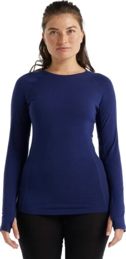 Icebreaker 150 Zone LS Crewe Baselayer Top - Women's|-|Couche De Base à Manches Longues Et Col Rond 150 Zone - Femme -Icebreaker ICE IB104331 7E 7EFront 20Royal 20Navy