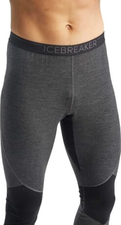 Icebreaker 260 Tech Zone Leggings - Men's|-|Legging 260 Zone Tech - Homme -Icebreaker ICE IB104364 7E 7EFront1 20Jet 20Heather 20 20Black