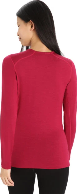Icebreaker 260 Tech Merino Long Sleeve Crewe Thermal Top - Women's|-|Haut Thermique à Manches Longues Et Col Rond En Laine Mérinos 260 Tech - Femme -Icebreaker ICE IB104387 7E 7EBack 20Cherry