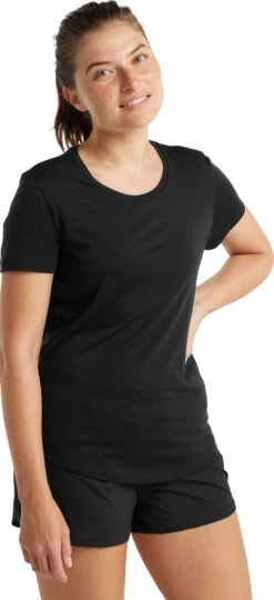 Icebreaker Sphere SS Low Crewe T-Shirt - Women's |-|T-shirt à Manches Courtes Et Col Rond Sphere Low - Femme -Icebreaker ICE IB104680 7E 7EFront 20Black