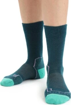 Icebreaker Hike+ Light Crew Socks - Women's|-|Bas Hike+ Light Crew - Femme -Icebreaker ICE IB105099 7E 7EFront 20Green 20Glory 20 20Fresh