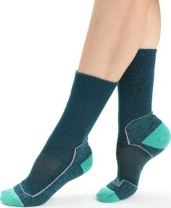 Icebreaker Hike+ Light Crew Socks - Women's|-|Bas Hike+ Light Crew - Femme -Icebreaker ICE IB105099 7E 7ESide 20Green 20Glory 20 20Fresh