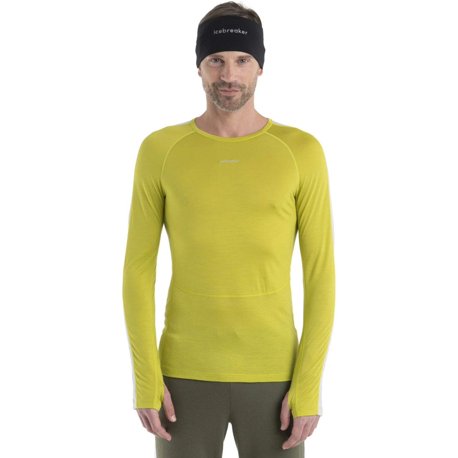 Icebreaker 125 ZoneKnit™ Long Sleeve Crewe Men - Bio Lime/Ether 11 Icebreaker 125 ZoneKnit™ Long Sleeve Crewe Men - Bio Lime/Ether - Image 9