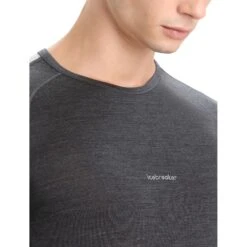 Icebreaker 125 ZoneKnit™ Long Sleeve Crewe Men - Jet Hthr/Black/Metro Hthr -Icebreaker icebreaker mens 125 zoneknit long sleeve crewe jet hthr black metro hthr 4 1458957