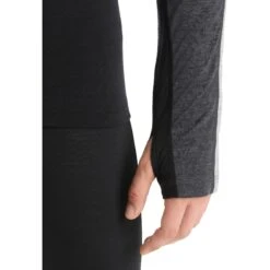 Icebreaker 125 ZoneKnit™ Long Sleeve Crewe Men - Jet Hthr/Black/Metro Hthr -Icebreaker icebreaker mens 125 zoneknit long sleeve crewe jet hthr black metro hthr 6 1458959