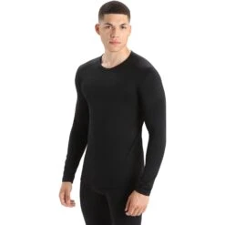 Icebreaker 200 Oasis Crewe Long Sleeve Shirt Men - Black