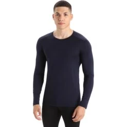Icebreaker 200 Oasis Crewe Long Sleeve Shirt Men - Midnight Navy