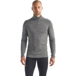 Icebreaker 200 Oasis Half Zip Long Sleeve Shirt Men - Gritstone Hthr