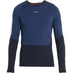 Icebreaker 200 Sonebula Crewe Long Sleeve Shirt Men - Midnight Navy/Royal Navy/Snow -Icebreaker icebreaker mens 200 sonebula crewe long sleeve shirt midnight navy royal navy snow 1 1486737