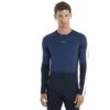 Icebreaker 200 Sonebula Crewe Long Sleeve Shirt Men - Midnight Navy/Royal Navy/Snow