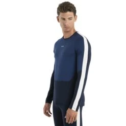 Icebreaker 200 Sonebula Crewe Long Sleeve Shirt Men - Midnight Navy/Royal Navy/Snow -Icebreaker icebreaker mens 200 sonebula crewe long sleeve shirt midnight navy royal navy snow 3 1555369