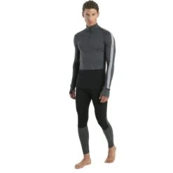 Icebreaker 200 ZoneKnit™ Half Zip Long Sleeve Shirt Men - Jet HTHR/Black/Metro HTHR -Icebreaker icebreaker mens 200 zoneknit long sleeve half zip shirt jet hthr black metro hthr 3 1555700