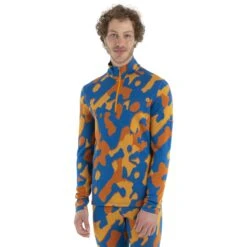 Icebreaker 260 Vertex Half Zip Natural Shades Long Sleeve Shirt Men - Lazurite/Solar/Earth