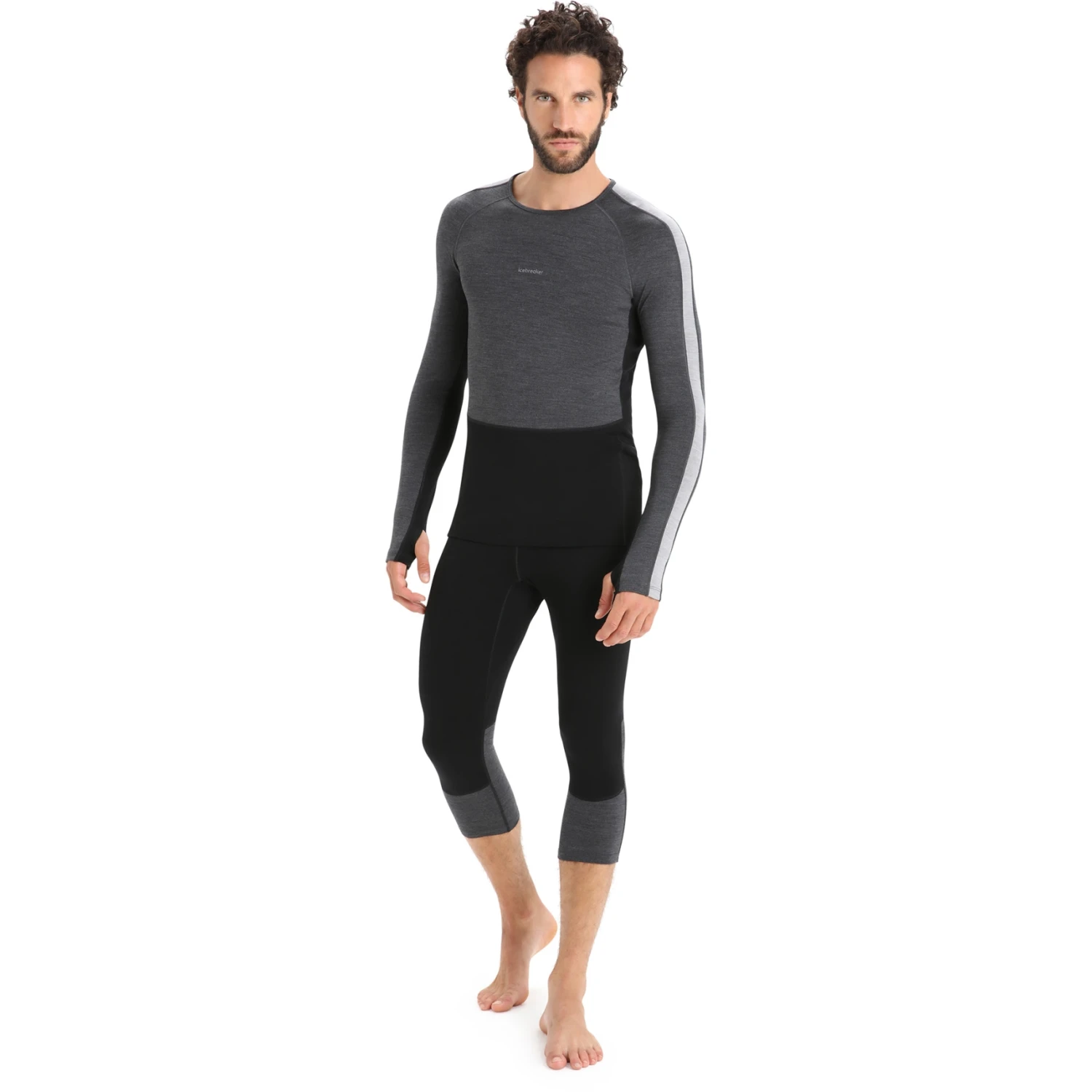 Icebreaker 260 ZoneKnit™ Crewe Long Sleeve Shirt Men - Jet HTHR/Black/Metro HTHR 7 Icebreaker 260 ZoneKnit™ Crewe Long Sleeve Shirt Men - Jet HTHR/Black/Metro HTHR - Image 5