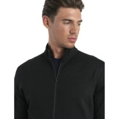 Icebreaker 560 Realfleece™ Elemental II Long Sleeve Zip Men - Black -Icebreaker icebreaker mens 560 realfleece elemental ii long sleeve zip black 6 1555494