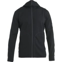 Icebreaker 560 Realfleece™ Elemental II Long Sleeve Zip Hood Men - Black -Icebreaker icebreaker mens 560 realfleece elemental ii long sleeve zip hood black 1 1487102
