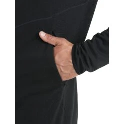 Icebreaker 560 Realfleece™ Elemental II Long Sleeve Zip Hood Men - Black -Icebreaker icebreaker mens 560 realfleece elemental ii long sleeve zip hood black 6 1555519