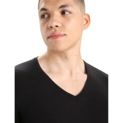 Icebreaker Anatomica V Short Sleeve Shirt Men - Black/Monsoon -Icebreaker icebreaker mens anatomica v short sleeve shirt black monsoon 4 1457759