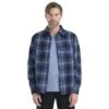 Icebreaker Dawnder Long Sleeve Plaid Flannel Shirt Men - Midnight Navy/Kyanite -Icebreaker icebreaker mens dawnder long sleeve plaid flannel shirt midnight navy kyanite model 1 1498643