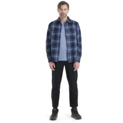 Icebreaker Dawnder Long Sleeve Plaid Flannel Shirt Men - Midnight Navy/Kyanite 13 Icebreaker Dawnder Long Sleeve Plaid Flannel Shirt Men - Midnight Navy/Kyanite -Icebreaker icebreaker mens dawnder long sleeve plaid flannel shirt midnight navy kyanite model 4 1498646