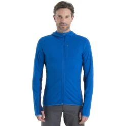 Icebreaker Descender Zip Hood Long Sleeve Midlayer Men - Lazurite/Royal Navy