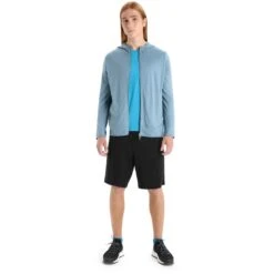 Icebreaker Granary Long Sleeve Zip Hoodie Men - Astral Blue -Icebreaker icebreaker mens granary long sleeve zip hoodie astral blue 5 1381610