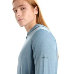 Icebreaker Granary Long Sleeve Zip Hoodie Men - Astral Blue -Icebreaker icebreaker mens granary long sleeve zip hoodie astral blue 7 1381612