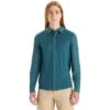 Icebreaker Hike Long Sleeve Shirt Men - Green Glory -Icebreaker icebreaker mens hike long sleeve shirt green glory 3 1381641