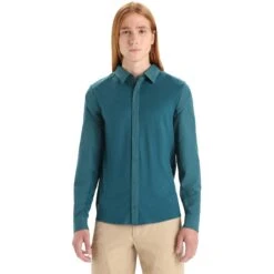 Icebreaker Hike Long Sleeve Shirt Men - Green Glory