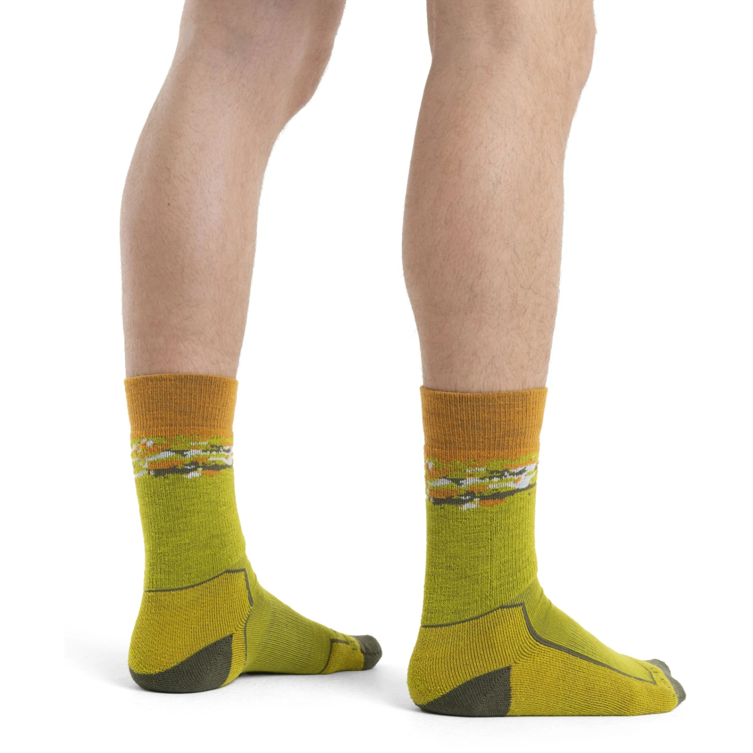 Icebreaker Hike+ Medium Crew Sedimentary Socks Men - Bio Lime/Loden/Solar 5 Icebreaker Hike+ Medium Crew Sedimentary Socks Men - Bio Lime/Loden/Solar - Image 3