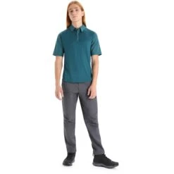Icebreaker Hike Short Sleeve Top Men - Green Glory -Icebreaker icebreaker mens hike short sleeve top green glory 5 1382645
