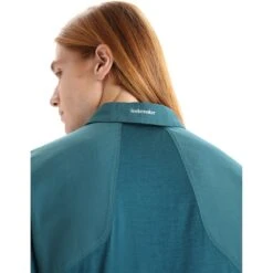 Icebreaker Hike Short Sleeve Top Men - Green Glory -Icebreaker icebreaker mens hike short sleeve top green glory 8 1382648