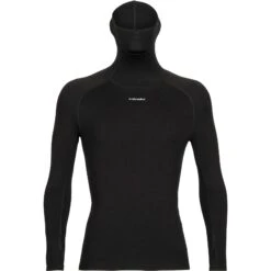 Icebreaker MerinoFine™ Long Sleeve Roll Neck Shirt Men - Black -Icebreaker icebreaker mens merinofine long sleeve roll neck black 1 1263581