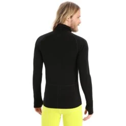 Icebreaker MerinoFine™ Long Sleeve Roll Neck Shirt Men - Black -Icebreaker icebreaker mens merinofine long sleeve roll neck black 3 1263583