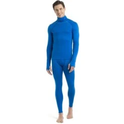 Icebreaker MerinoFine™ Long Sleeve Roll Neck Shirt Men - Lazurite -Icebreaker icebreaker mens merinofine long sleeve roll neck lazurite model 3 1498810