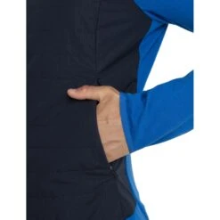 Icebreaker Quantum Hybrid Long Sleeve Zip Hoodie Men - Lazurite/Midnight Navy -Icebreaker icebreaker mens quantum hybrid long sleeve zip hoodie lazurite midnight navy model 4 1535741