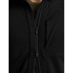 Icebreaker Quantum III Long Sleeve Zip Hood Midlayer Men - Black -Icebreaker icebreaker mens quantum iii long sleeve zip hood midlayer black 7 1040136
