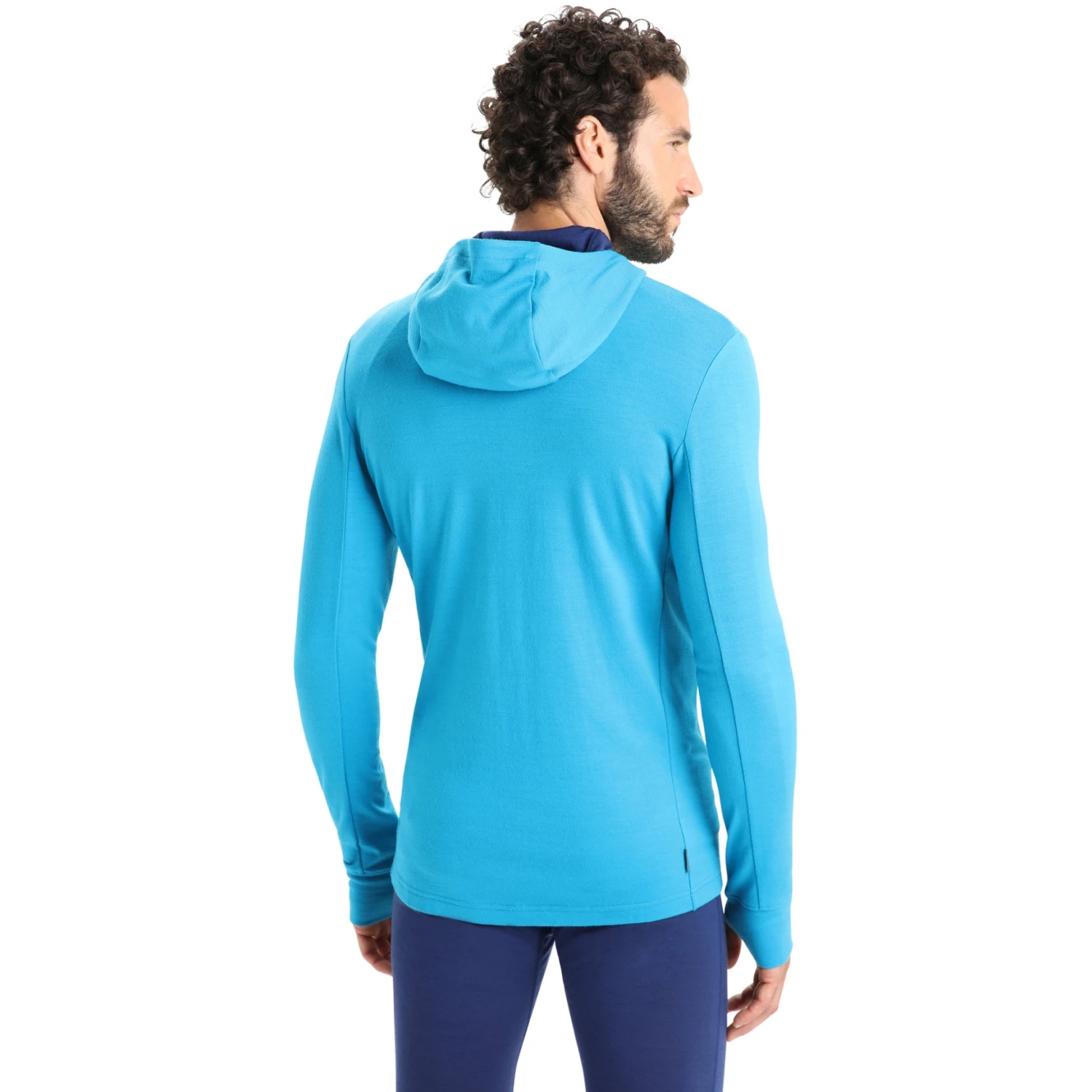 Icebreaker Quantum III Long Sleeve Zip Hood Midlayer Men - Geo Blue/Royal Navy 4 Icebreaker Quantum III Long Sleeve Zip Hood Midlayer Men - Geo Blue/Royal Navy - Image 2