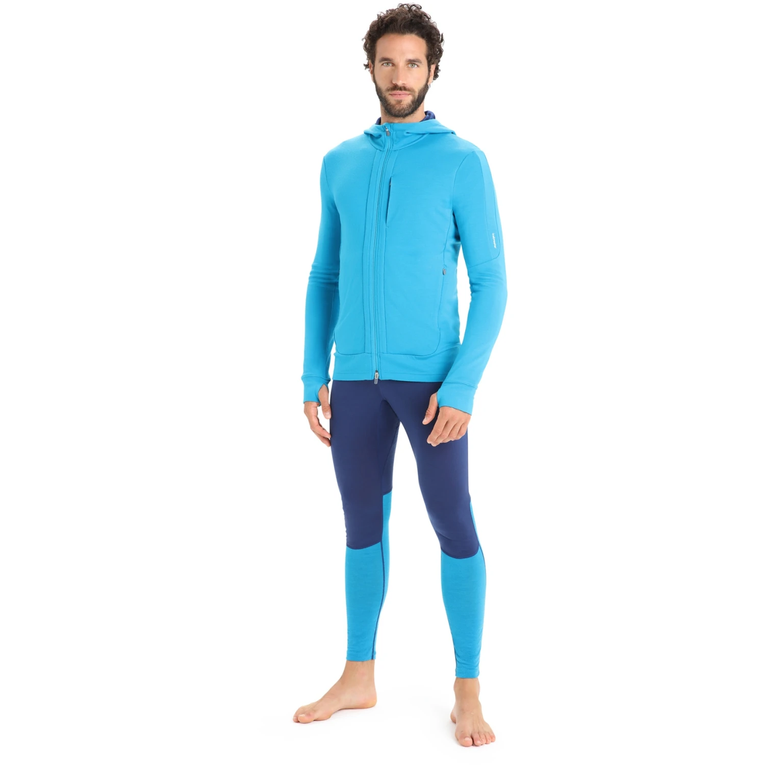 Icebreaker Quantum III Long Sleeve Zip Hood Midlayer Men - Geo Blue/Royal Navy 7 Icebreaker Quantum III Long Sleeve Zip Hood Midlayer Men - Geo Blue/Royal Navy - Image 5