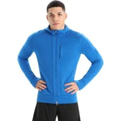 Icebreaker Quantum III Long Sleeve Zip Hood Midlayer Men - Lazurite/Royal Navy