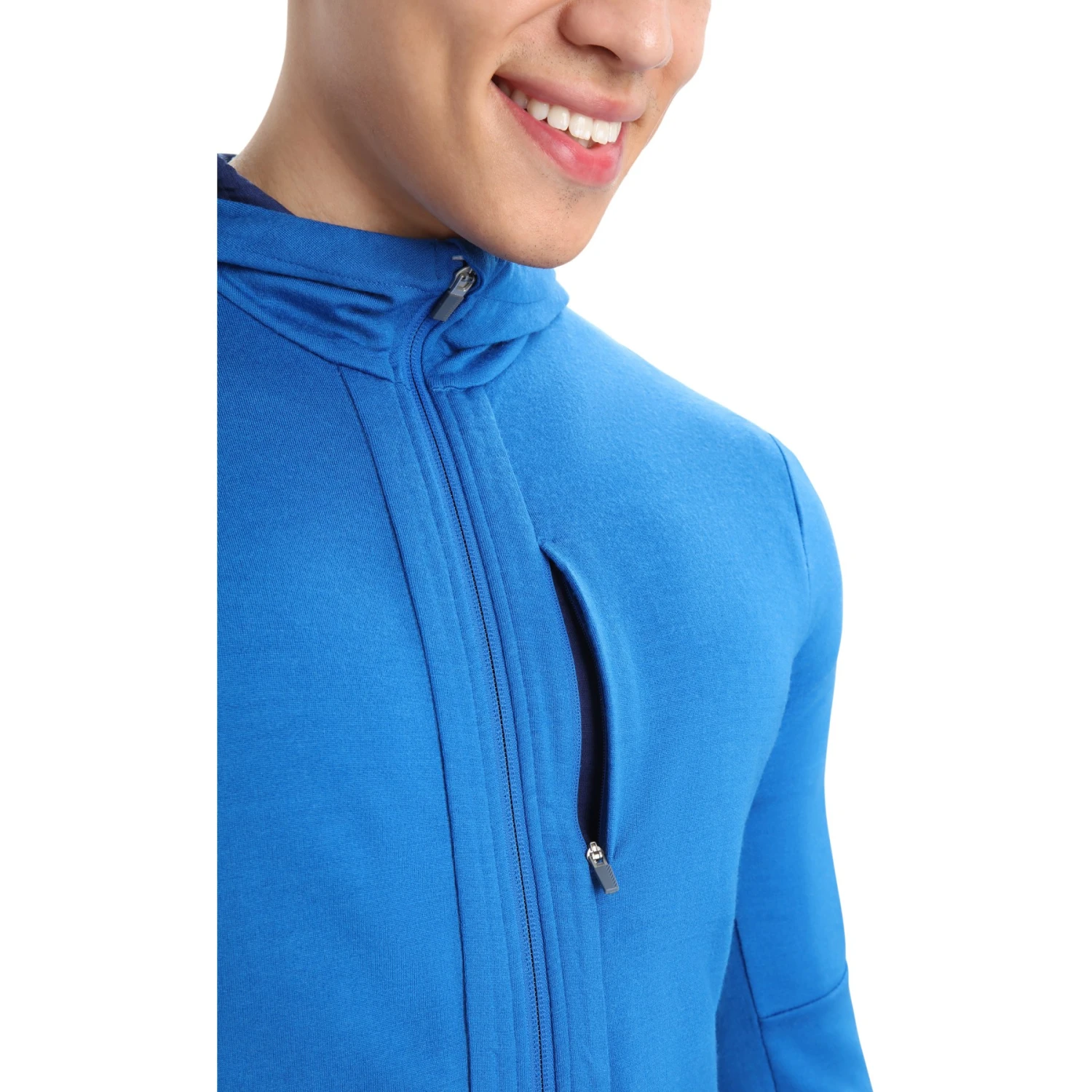Icebreaker Quantum III Long Sleeve Zip Hood Midlayer Men - Lazurite/Royal Navy 8 Icebreaker Quantum III Long Sleeve Zip Hood Midlayer Men - Lazurite/Royal Navy - Image 6