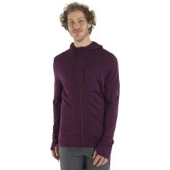 Icebreaker Quantum III Long Sleeve Zip Hood Midlayer Men - Nightshade