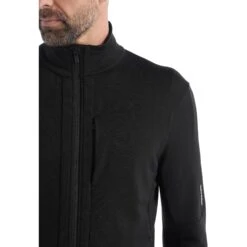Icebreaker Quantum III Long Sleeve Zip Midlayer Men - Black -Icebreaker icebreaker mens quantum iii long sleeve zip midlayer black 6 1143868